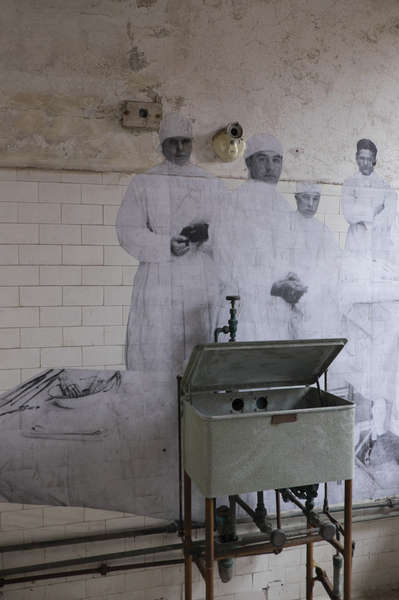 JR Photographs in Ellis Island Hospital